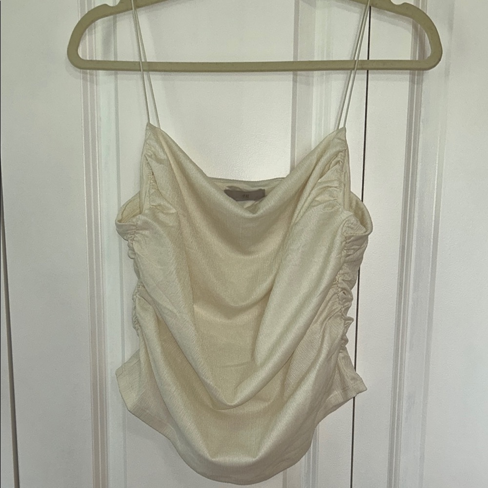 H&M Cream Ruched Camisole Top
